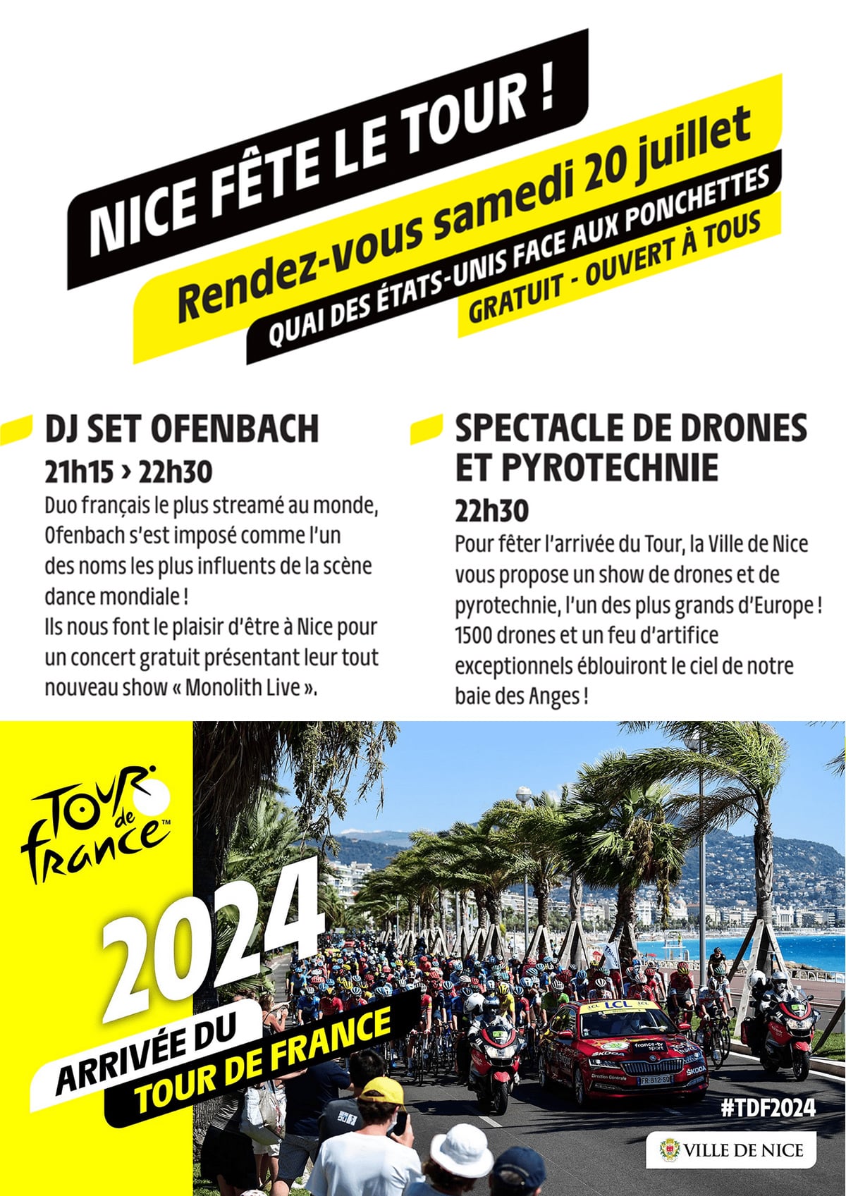 Nice fête l'Arrivée du Tour de France 2024