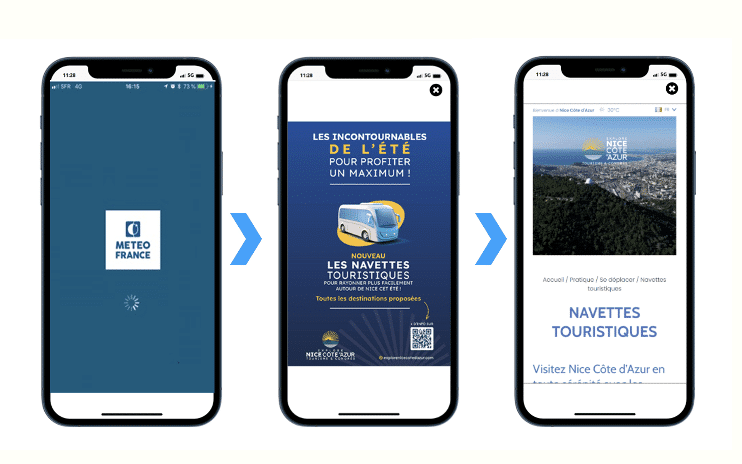 Affichage publicité French Riviera Pass sur application Météo France