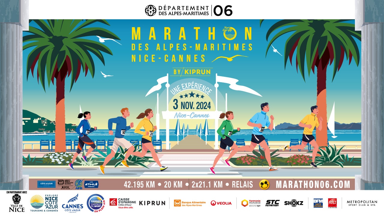 Affiche Marathon des Alpes-Maritimes Nice Cannes 2024